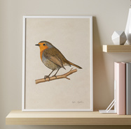 Plakat ptak Rudzik ilustracja 21x30 dekoracja