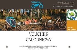 Voucher całodniowy na wynajem 1 roweru elektrycznego 