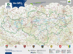 Mapa kartograficzna Doliny Baryczy na banerze