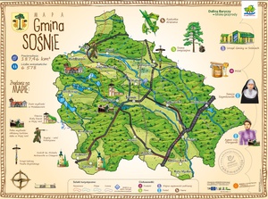Mapa rysunkowa gminy Sośnie